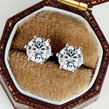 Astounding 1/2/4/6CTW. Moissanite Diamonds Stud Earrings - Sterling Silver for Women and Men Fine Jewellery - The Jewellery Supermarket